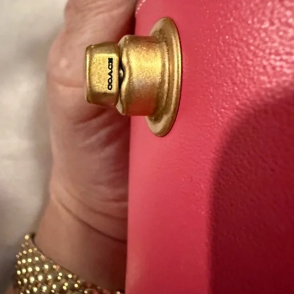 Coach Pink Round Leather Musical Box - Picture 2 of 7